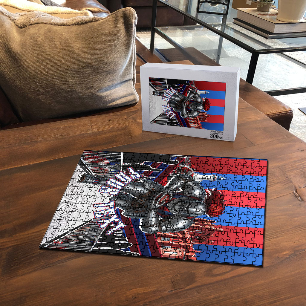 Personalised Newcastle Knights Rugby Puzzle Armored Knight Mascot City Landmark Graphic