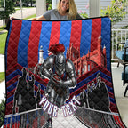 Personalised Newcastle Knights Rugby Quilt Armored Knight Mascot City Landmark Graphic