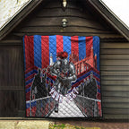 Personalised Newcastle Knights Rugby Quilt Armored Knight Mascot City Landmark Graphic
