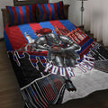 Personalised Newcastle Knights Rugby Quilt Bed Set Armored Knight Mascot City Landmark Graphic