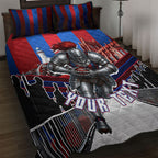Personalised Newcastle Knights Rugby Quilt Bed Set Armored Knight Mascot City Landmark Graphic