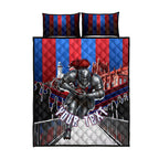 Personalised Newcastle Knights Rugby Quilt Bed Set Armored Knight Mascot City Landmark Graphic
