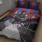 Personalised Newcastle Knights Rugby Quilt Bed Set Armored Knight Mascot City Landmark Graphic