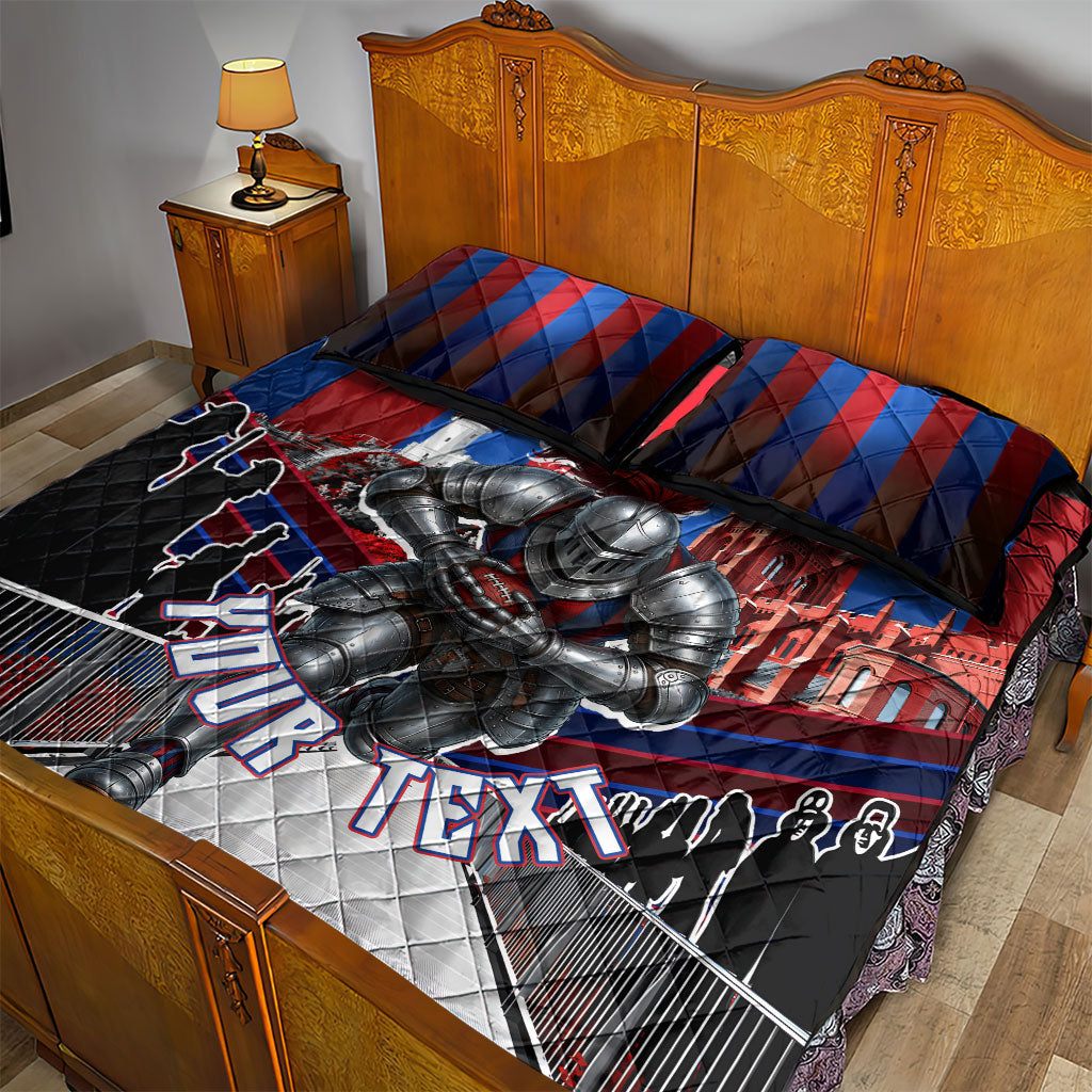 Personalised Newcastle Knights Rugby Quilt Bed Set Armored Knight Mascot City Landmark Graphic