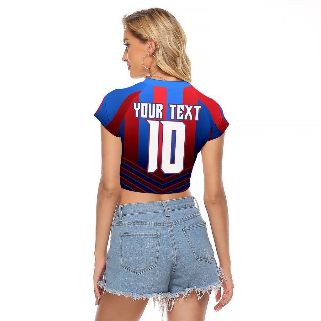 Personalised Newcastle Knights Rugby Raglan Cropped T Shirt Armored Knight Mascot City Landmark Graphic