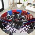 Personalised Newcastle Knights Rugby Round Carpet Armored Knight Mascot City Landmark Graphic
