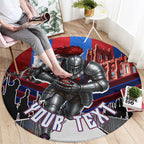 Personalised Newcastle Knights Rugby Round Carpet Armored Knight Mascot City Landmark Graphic
