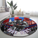 Personalised Newcastle Knights Rugby Round Carpet Armored Knight Mascot City Landmark Graphic