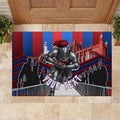 Personalised Newcastle Knights Rugby Rubber Doormat Armored Knight Mascot City Landmark Graphic