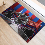 Personalised Newcastle Knights Rugby Rubber Doormat Armored Knight Mascot City Landmark Graphic