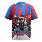 Personalised Newcastle Knights Rugby Rugby Jersey Armored Knight Mascot City Landmark Graphic
