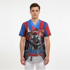 Personalised Newcastle Knights Rugby Scrub Top Armored Knight Mascot City Landmark Graphic