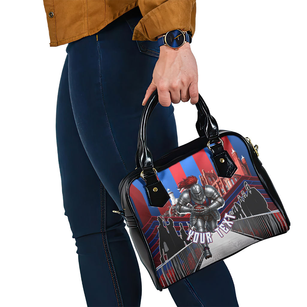Personalised Newcastle Knights Rugby Shoulder Handbag Armored Knight Mascot City Landmark Graphic