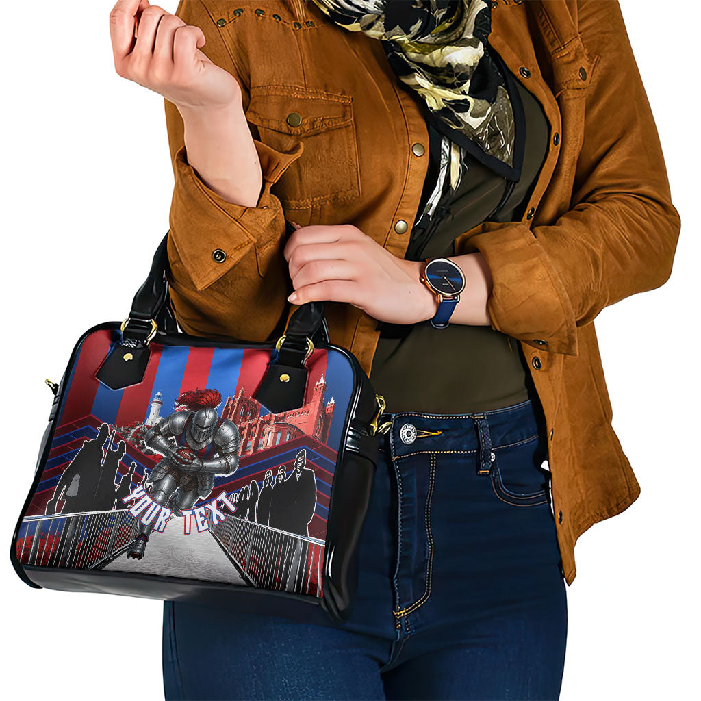 Personalised Newcastle Knights Rugby Shoulder Handbag Armored Knight Mascot City Landmark Graphic