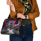 Personalised Newcastle Knights Rugby Shoulder Handbag Armored Knight Mascot City Landmark Graphic