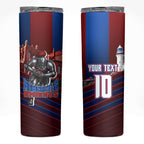 Personalised Newcastle Knights Rugby Skinny Tumbler Armored Knight Mascot City Landmark Graphic