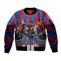 Personalised Newcastle Knights Rugby Sleeve Zip Bomber Jacket Armored Knight Mascot City Landmark Graphic