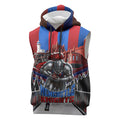 Personalised Newcastle Knights Rugby Sleeveless Hoodie Armored Knight Mascot City Landmark Graphic