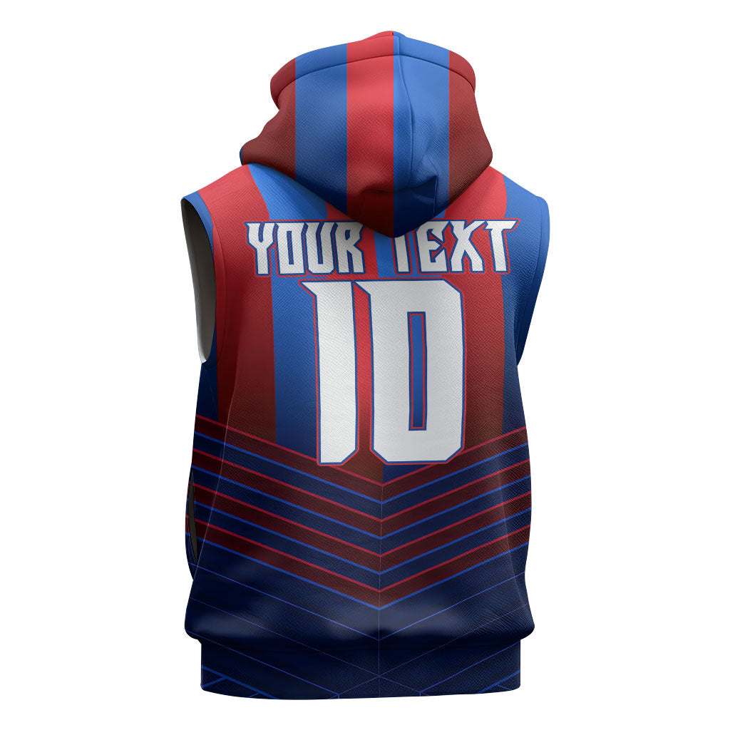 Personalised Newcastle Knights Rugby Sleeveless Hoodie Armored Knight Mascot City Landmark Graphic
