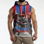 Personalised Newcastle Knights Rugby Sleeveless Hoodie Armored Knight Mascot City Landmark Graphic