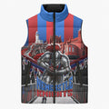 Personalised Newcastle Knights Rugby Sleeveless Puffer Jacket Armored Knight Mascot City Landmark Graphic