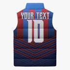 Personalised Newcastle Knights Rugby Sleeveless Puffer Jacket Armored Knight Mascot City Landmark Graphic