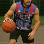 Personalised Newcastle Knights Rugby Sleeveless Zip Hoodie Armored Knight Mascot City Landmark Graphic