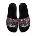 Personalised Newcastle Knights Rugby Slide Sandals Armored Knight Mascot City Landmark Graphic