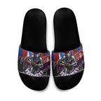 Personalised Newcastle Knights Rugby Slide Sandals Armored Knight Mascot City Landmark Graphic