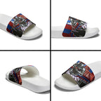 Personalised Newcastle Knights Rugby Slide Sandals Armored Knight Mascot City Landmark Graphic