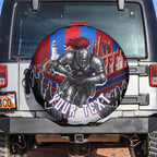 Personalised Newcastle Knights Rugby Spare Tire Cover Armored Knight Mascot City Landmark Graphic
