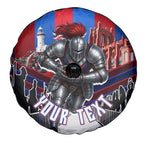 Personalised Newcastle Knights Rugby Spare Tire Cover Armored Knight Mascot City Landmark Graphic