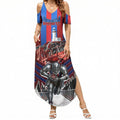 Personalised Newcastle Knights Rugby Summer Maxi Dress Armored Knight Mascot City Landmark Graphic