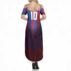 Personalised Newcastle Knights Rugby Summer Maxi Dress Armored Knight Mascot City Landmark Graphic