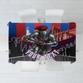 Personalised Newcastle Knights Rugby Tablecloth Armored Knight Mascot City Landmark Graphic