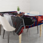 Personalised Newcastle Knights Rugby Tablecloth Armored Knight Mascot City Landmark Graphic