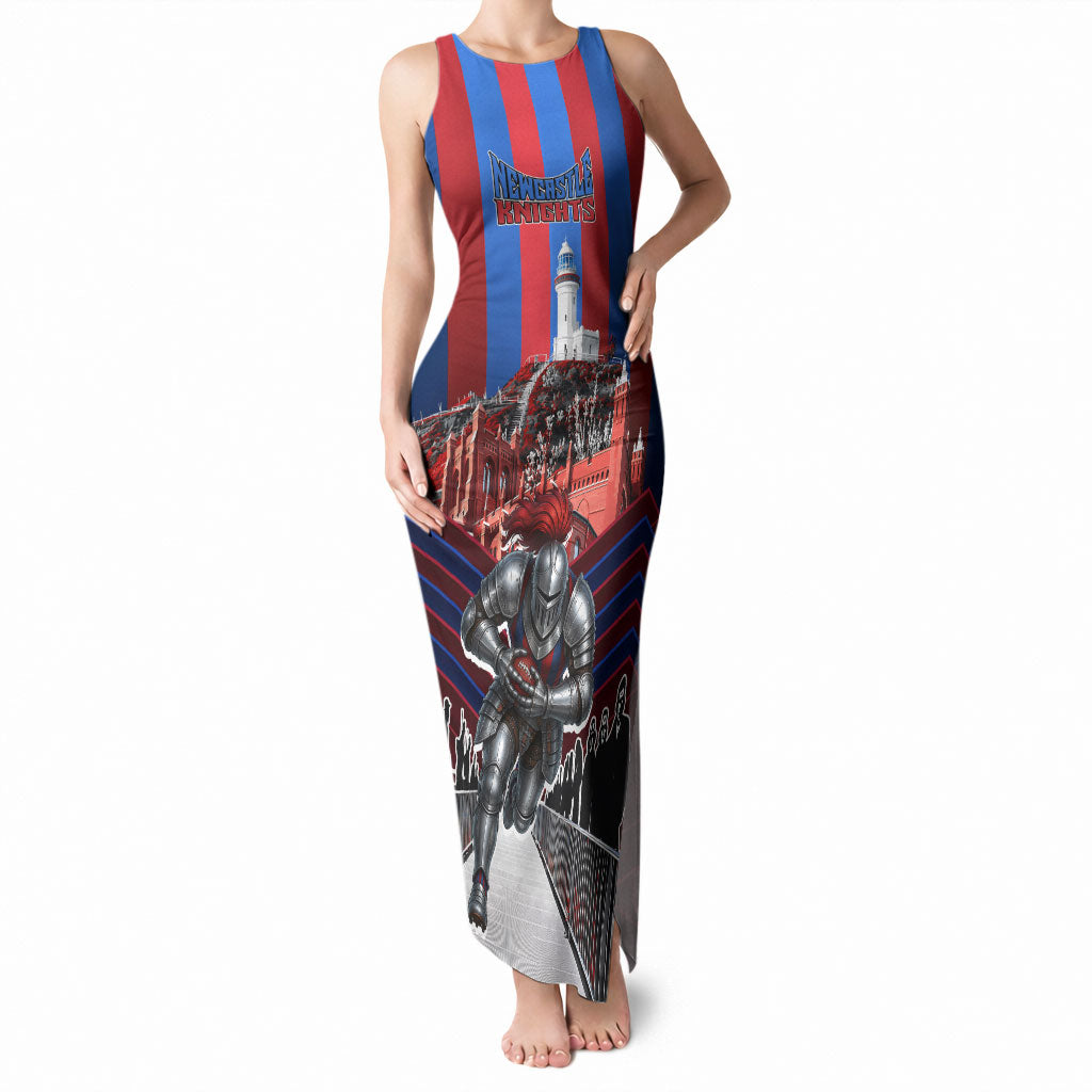 Personalised Newcastle Knights Rugby Tank Maxi Dress Armored Knight Mascot City Landmark Graphic