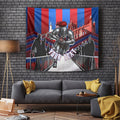 Personalised Newcastle Knights Rugby Tapestry Armored Knight Mascot City Landmark Graphic