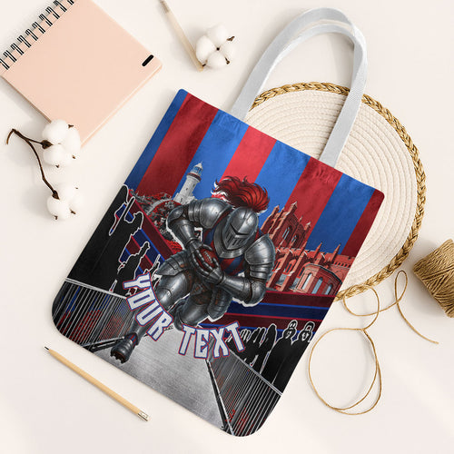 Personalised Newcastle Knights Rugby Tote Bag Armored Knight Mascot City Landmark Graphic