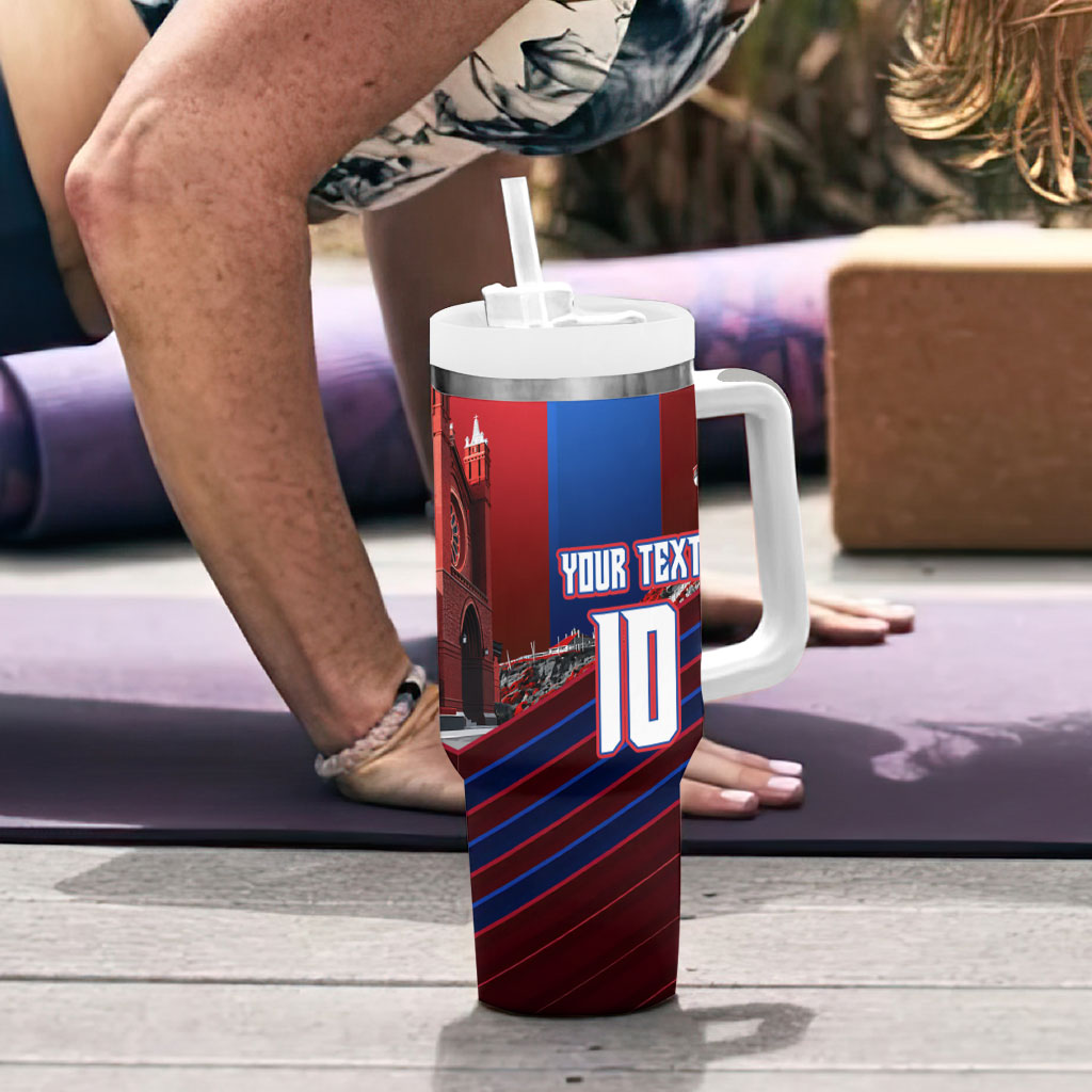 Personalised Newcastle Knights Rugby Tumbler With Handle Armored Knight Mascot City Landmark Graphic