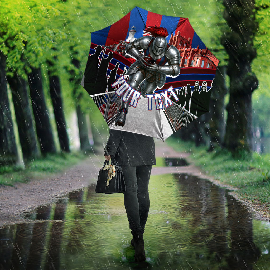 Personalised Newcastle Knights Rugby Umbrella Armored Knight Mascot City Landmark Graphic