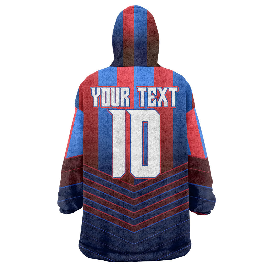 Personalised Newcastle Knights Rugby Wearable Blanket Hoodie Armored Knight Mascot City Landmark Graphic