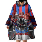Personalised Newcastle Knights Rugby Wearable Blanket Hoodie Armored Knight Mascot City Landmark Graphic