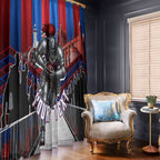 Personalised Newcastle Knights Rugby Window Curtain Armored Knight Mascot City Landmark Graphic