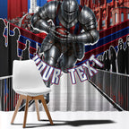 Personalised Newcastle Knights Rugby Window Curtain Armored Knight Mascot City Landmark Graphic