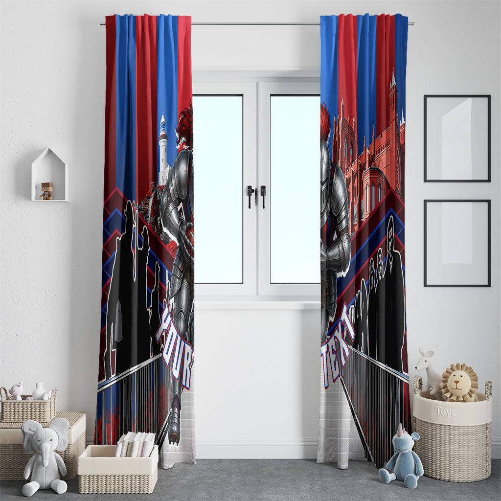 Personalised Newcastle Knights Rugby Window Curtain Armored Knight Mascot City Landmark Graphic