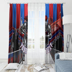 Personalised Newcastle Knights Rugby Window Curtain Armored Knight Mascot City Landmark Graphic