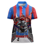 Personalised Newcastle Knights Rugby Women Polo Shirt Armored Knight Mascot City Landmark Graphic