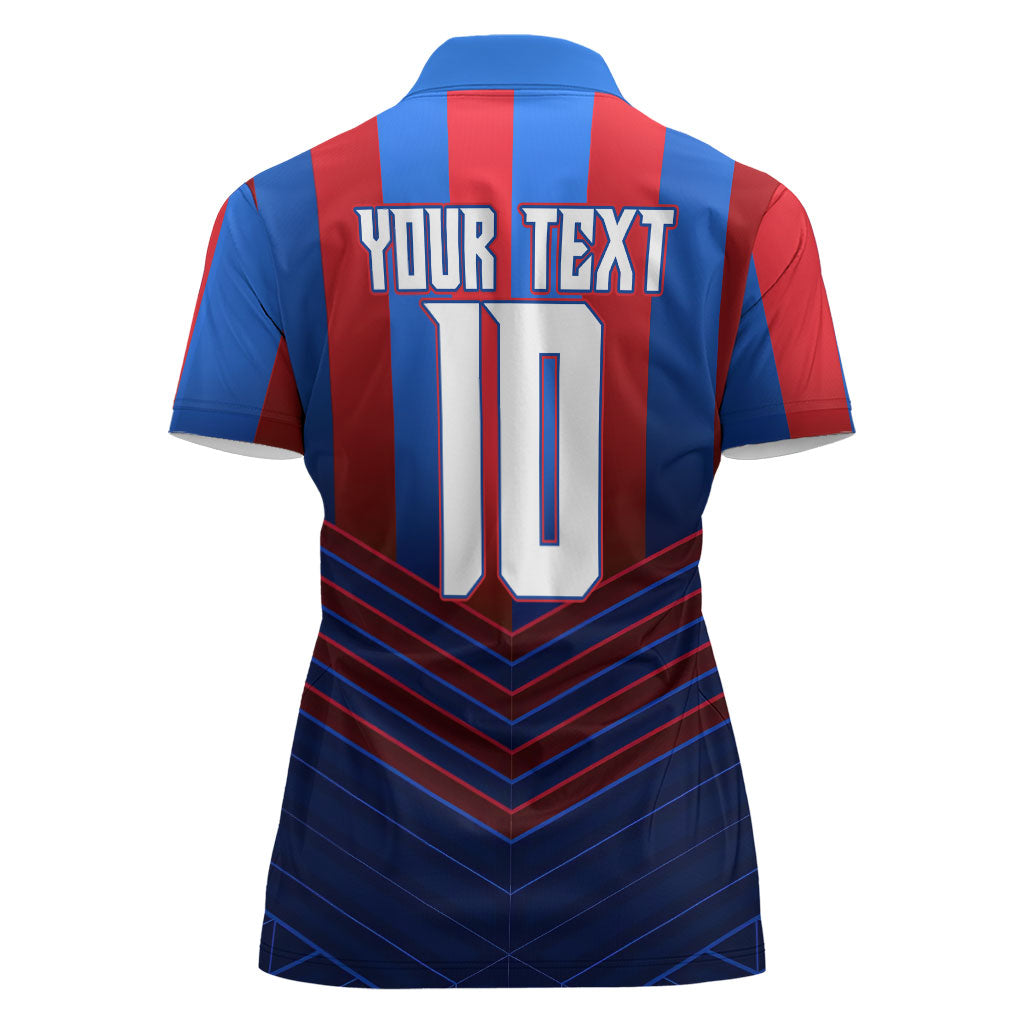 Personalised Newcastle Knights Rugby Women Polo Shirt Armored Knight Mascot City Landmark Graphic