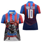Personalised Newcastle Knights Rugby Women Polo Shirt Armored Knight Mascot City Landmark Graphic